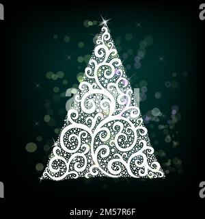 Carte de Noël. Arbre de Noël. Vector Illustration Illustration de Vecteur