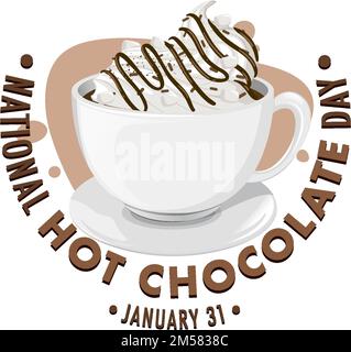 Illustration de la bannière de la Journée nationale du chocolat chaud Illustration de Vecteur