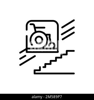 Icône de couleur d'ascenseur pour fauteuil roulant. Handicap. Elément vectoriel isolé. Pictogramme de contour pour la page Web, l'application mobile, la promotion Illustration de Vecteur