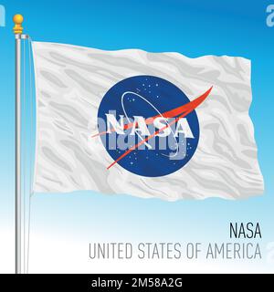 Drapeau de la NASA, Etats-Unis, illustration vectorielle Illustration de Vecteur