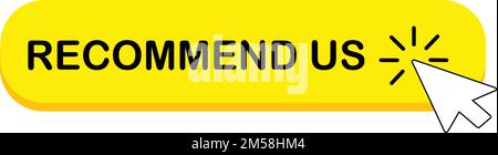 Nous recommandons un bouton ovale jaune avec un pointeur de flèche, illustration vectorielle Illustration de Vecteur