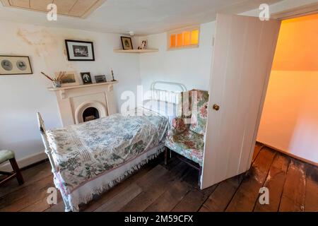 Angleterre, Dorset, Dorchester, Hardy's Cottage, Higher Bockhampton Village, Le lieu de naissance de l'auteur anglais Thomas Hardy, Interior View of the Bedr Banque D'Images