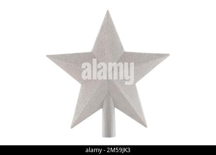 Étoile d'écimeuse d'arbre de Noël isolée sur fond blanc avec passe-cheveux Banque D'Images