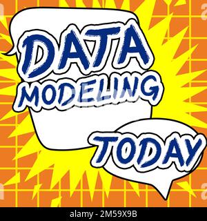 Inspiration montrant Sign Data Modeling. Concept désigne le processus de transfert de données entre les systèmes de stockage de données Banque D'Images