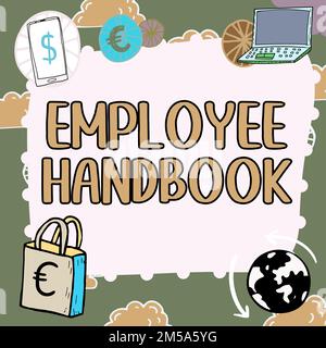 Rédaction affichant le texte Manuel de l'employé. Mot pour document contenant les procédures opérationnelles de la société Banque D'Images