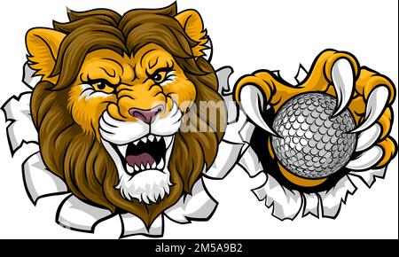 Lion Golf Animal Sports Team Mascot Illustration de Vecteur