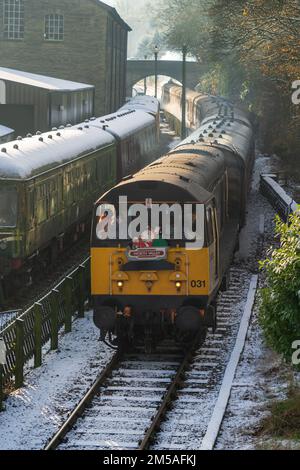 L'Elf express à Keighley et Worth Valley Railway. Banque D'Images