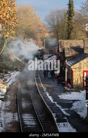 L'Elf express à Keighley et Worth Valley Railway. Banque D'Images