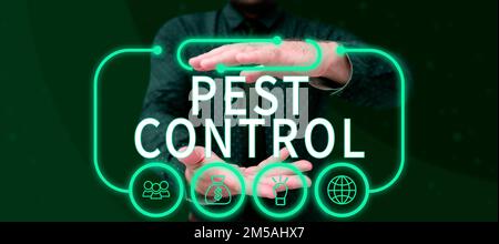 Texte montrant inspiration lutte antiparasitaire. Mot écrit sur tuer les insectes destructeurs qui attaquent les cultures et le bétail Banque D'Images