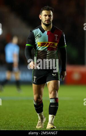 Londres, Royaume-Uni. 27th décembre 2022. Danny Care of Harlequins pendant le match de première division de Gallagher Harlequins vs Bristol Bears à Twickenham Stoop, Londres, Royaume-Uni, 27th décembre 2022 (photo de Nick Browning/News Images) à Londres, Royaume-Uni, le 12/27/2022. (Photo de Nick Browning/News Images/Sipa USA) crédit: SIPA USA/Alay Live News Banque D'Images