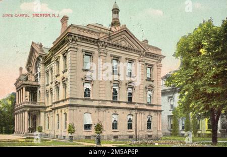 Carte postale pour le Capitole de l'État à Trenton, NJ, vers 1910 Banque D'Images