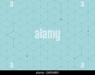 3D cubes cyan foncé sur fond cyan, motif géométrique transparent. Un arrière-plan technologique abstrait et moderne avec un motif répétitif. Banque D'Images