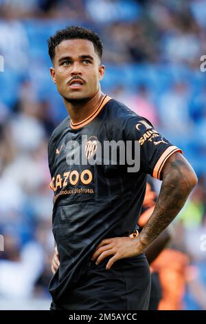 BARCELONE - octobre 2 : Justin Kluivert en action au match de la Liga entre le RCD Espanyol et Valencia CF au stade RCDE sur 2 octobre 2022 à Barce Banque D'Images