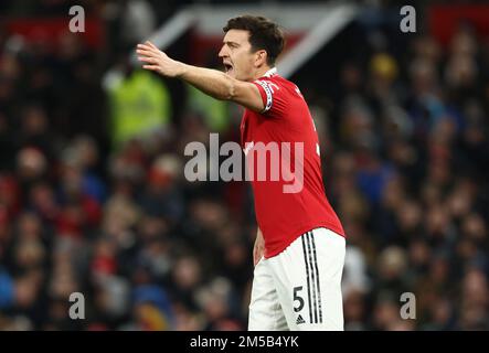 Manchester, Angleterre, 27th décembre 2022. Harry Maguire de Manchester United lors du match de la Premier League à Old Trafford, Manchester. Le crédit photo doit être lu : Darren Staples / Sportimage Banque D'Images