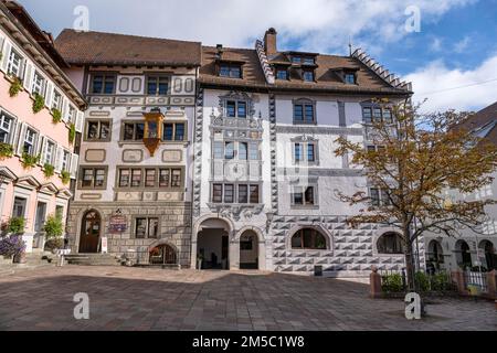 Place du marché dans la vieille ville d'Engen, quartier de Constance, Bade-Wurtemberg, Allemagne Banque D'Images