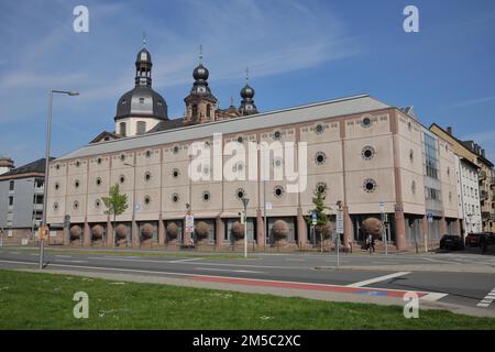 Bibliothèque universitaire et Église jésuite, Mannheim, Hesse, Allemagne Banque D'Images