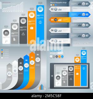 Iinfographique. Ensemble de modèles d'infographie. Vecteur eps 10. Illustration de Vecteur