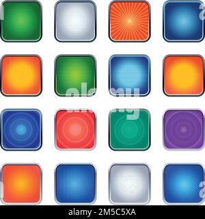 Boutons web vierge couleur emmêlée sur fond blanc Illustration de Vecteur