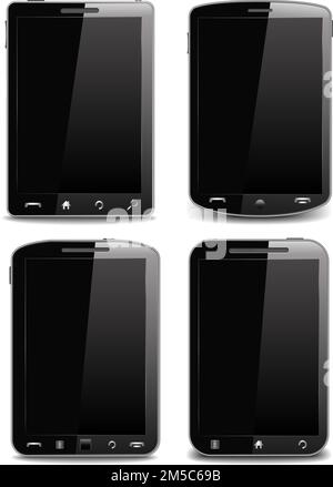 Ensemble de téléphones portables noirs, illustration Vector eps10 Illustration de Vecteur