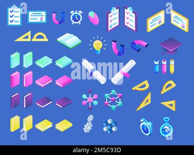 Conception moderne et plate concept isométrique des icônes de l'éducation en ligne. Facile à modifier et à personnaliser. Illustration vectorielle Illustration de Vecteur