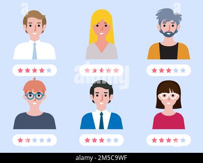 Concept de notation sociale. Illustration vectorielle plate Illustration de Vecteur