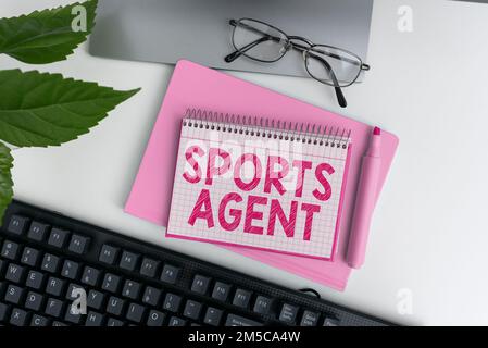 Agent sportif d'affichage conceptuel. La personne en vedette gère le recrutement pour recruter les meilleurs joueurs de sport pour une équipe Banque D'Images