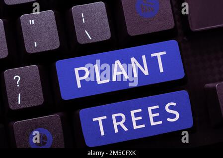 Écriture affichant du texte arbres de plantes. Concept d'affaires processus de plantation d'un arbre pour la culture de terre et la foresterie Banque D'Images
