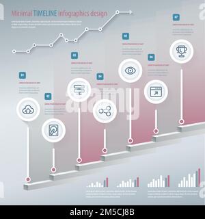Infographie sur la chronologie. Peut être utilisé pour la mise en page du flux de travail, la bannière, le diagramme, les options de numérotation, les options d'augmentation, conception web. Modèle de conception de vecteur eps 10. Illustration de Vecteur