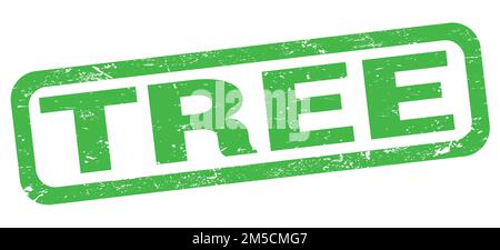 Texte DE L'ARBRE inscrit sur le signe vert du rectangle. Banque D'Images