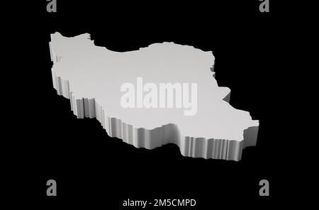 Une illustration 3D de la cartographie et de la topologie de la carte de l'Iran Banque D'Images