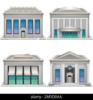 Bâtiments bancaires. Illustration vectorielle. SPE 10. Illustration de Vecteur