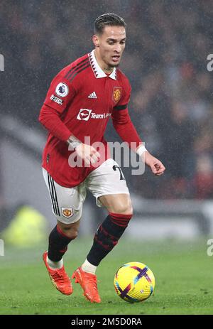 Manchester, Angleterre, 27th décembre 2022. Antony de Manchester United lors du match de la Premier League à Old Trafford, Manchester. Le crédit photo doit être lu : Darren Staples / Sportimage Banque D'Images