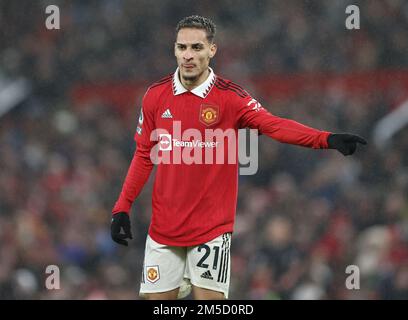 Manchester, Angleterre, 27th décembre 2022. Antony de Manchester United lors du match de la Premier League à Old Trafford, Manchester. Le crédit photo doit être lu : Darren Staples / Sportimage Banque D'Images