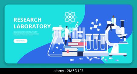 Laboratoire de recherche. Scientifique travaillant au laboratorium. Homme et femme menant des recherches dans un laboratoire. Le concept d'illustration vectorielle peut être utilisé pour, Landing p Illustration de Vecteur