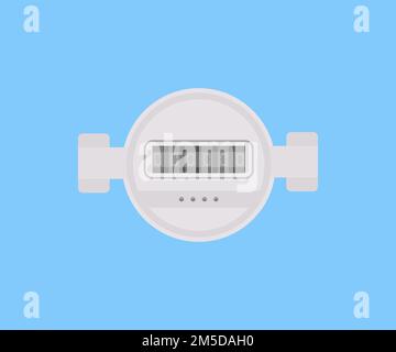 Design du logo du compteur d'eau et du compteur d'eau. Système de drainage de canalisation, équipement technique. Compteurs d'eau installés sur le tuyau et le vecteur scellé. Illustration de Vecteur