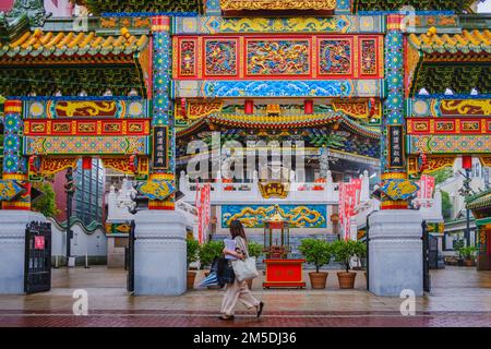 Le temple de Tianhou, ou « Palais de l'impératrice céleste », est dédié à Mazu (ou Matsu), la Déesse de la mer. Le temple est une destination touristique populaire Banque D'Images