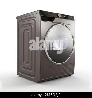 Illustration 3D d'un lave-linge moderne isolé sur fond blanc Banque D'Images