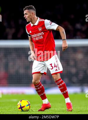 Granit Xhaka d'Arsenal en action lors du match de la Premier League à l'Emirates Stadium, Londres. Date de la photo: Lundi 26 décembre 2022. Banque D'Images