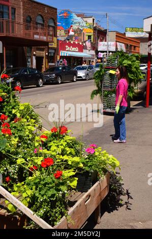 Fleurs à vendre dans une boutique du Strip District un secteur de magasins et de petites entreprises à Pittsburgh, Pennsylvanie Banque D'Images