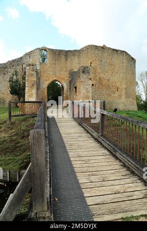 Seigneurs fortifiés habitant le Château de Crevecoeur, Crevecoeur-en-Auge, Calvados, Normandie, France Banque D'Images