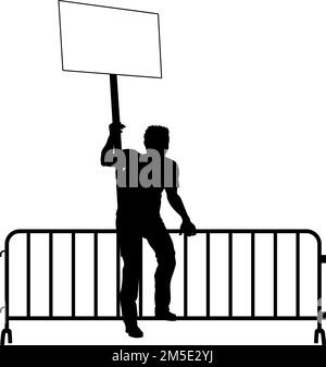 Manifestation Rallye Mars Piquet signe Silhouette personne Illustration de Vecteur