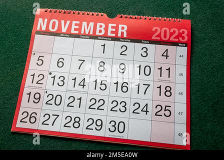 Calendrier Détachable Pour Novembre 2023 Calendrier De Bureau Pour La  Planification, L'organisation Et La Gestion De Chaque Date