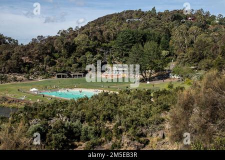 Pont suspendu de Lexandra, Launceston, Tasmanie, Australie. Cela s'étend sur la rivière South Esk Banque D'Images