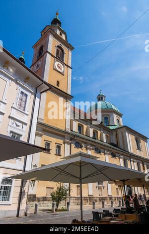 Cathédrale de Ljubljana - Église Saint-Nicolas dans la ville de Ljubljana, Slovénie. Banque D'Images