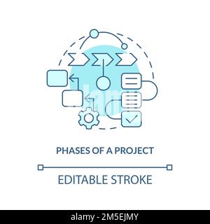 Phases du projet turquoise concept icône Illustration de Vecteur