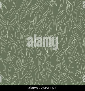 Branches d'eucalyptus avec motif vectoriel de feuilles sans couture. Idéal pour les arrière-plans, le textile et l'emballage. Illustration vectorielle Illustration de Vecteur