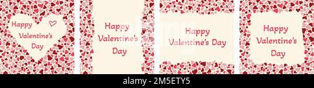 Ensemble de cartes de vœux de Saint-Valentin, vecteur. Illustration vectorielle Illustration de Vecteur