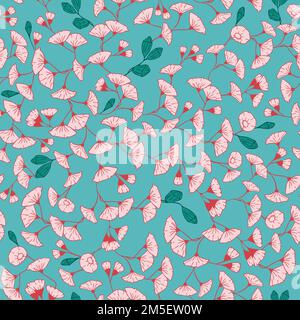 Fleurs d'eucalyptus roses motif vectoriel sans couture. Idéal pour les arrière-plans, le textile et l'emballage. Illustration vectorielle Illustration de Vecteur