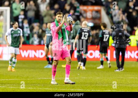 28th décembre 2022 ; Easter Road, Édimbourg, Écosse : Scottish Premiership football, Hibernian versus Celtic ; David Marshall de Hibernian à temps plein Banque D'Images