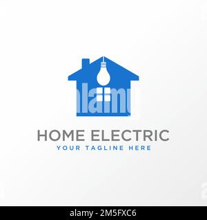 simple et unique maison et composant électrique ou éclairage graphique icône logo design abstrait concept vecteur stock. lié à la technologie ou à la propriété Illustration de Vecteur